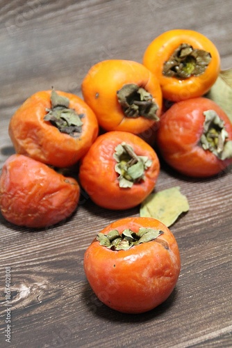  persimmons, orange cherries, autumn fruits, fruits full of vitamins, ripe fruits