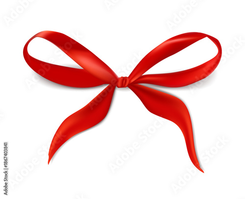 red bow isolated on white background