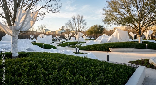 Covered Trees in Park.