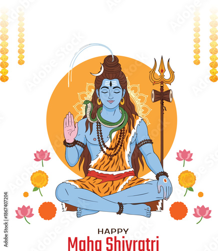 Maha Shivratri festival celebration Lord Shiva vector