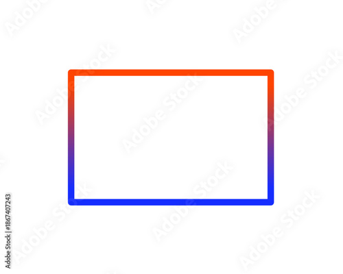 Colorful gradient rectangle icon or blank photo frame isolated on transparent background