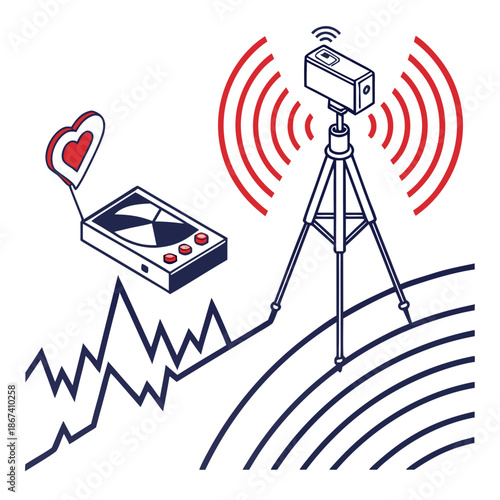 Seismic Monitoring Station Icon for Earthquake Detection and Geotechnical Disaster Prevention