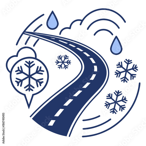 Intelligent Transportation Weather Sensor Icon for Road Hazard Response and Automated Traffic Management Systems