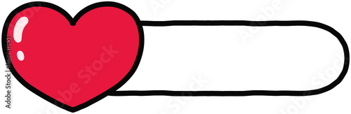 Decorative blank label tag with heart