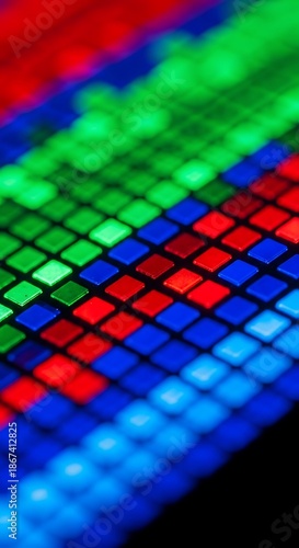 Pixelated RGB pattern.