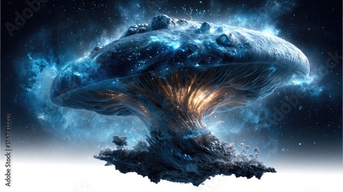 Celestial Nebula Bloom: An artist's vision of a nebula, radiating a cosmic glow like a celestial flower blossoming in the vast expanse of space. A breathtaking fusion of art and the cosmos.