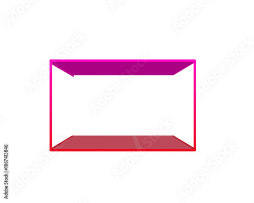 Red envelope with blank card isolated on transparent background