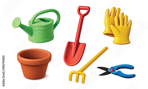 Gardening tools and supplies for planting and cultivation