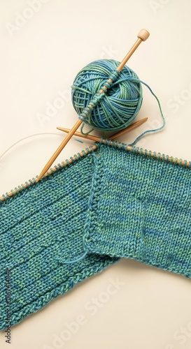 Knitting Yarn  needles.