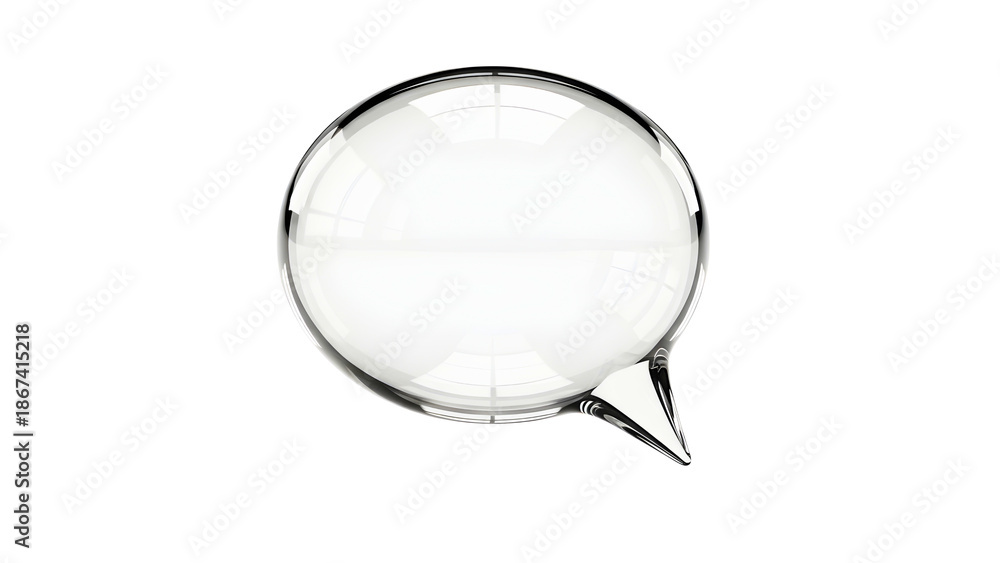 Fototapeta premium Modern glass speech bubble for communication