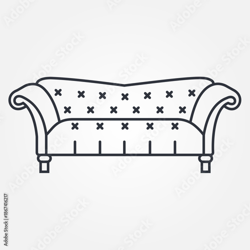 Sofa icon illustration. sofa sign and symbol. furniture icon