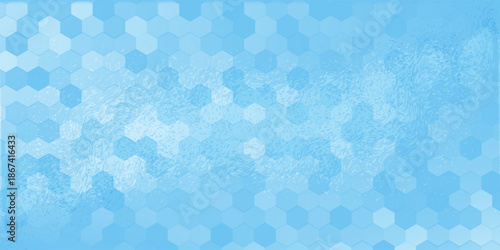 Abstract blue and white hexagon background. Futuristic digital hi-technology banner. Healthcare background. Vector