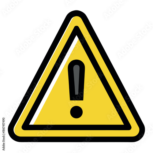 Yellow warning triangle with a black border and exclamation mark