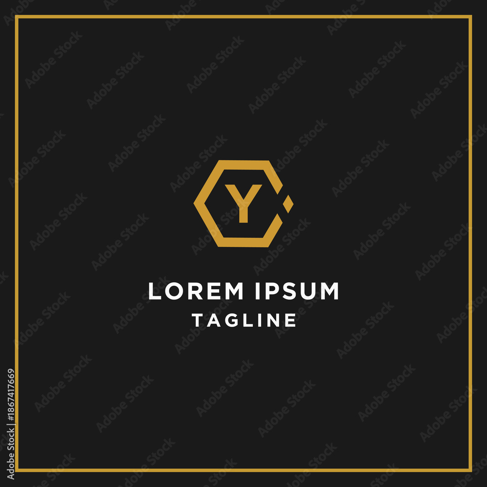 Fototapeta premium cy or yc hexagon logo