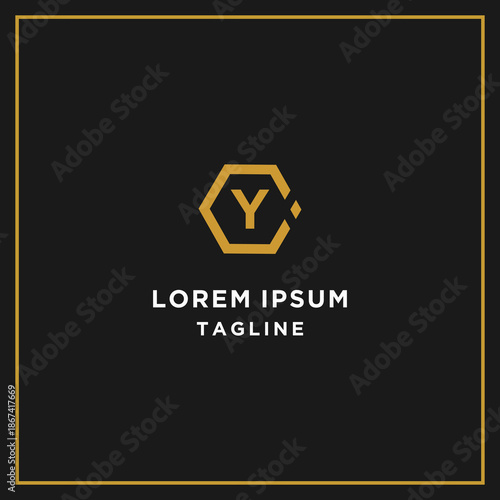 cy or yc hexagon logo