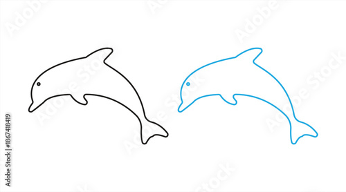 dolphin icon, vector illustration