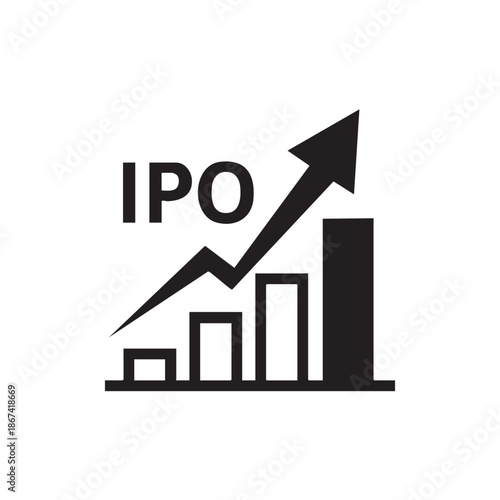IPO growth and financial success with upward trend arrow