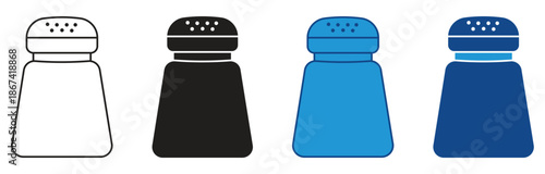 Pepper shaker icon Set Multiple Style Collection. Vector illustration.