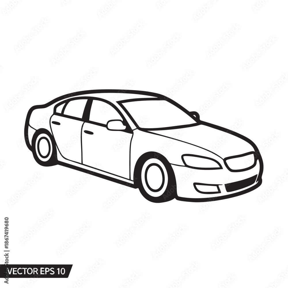 Obraz premium Modernsedancarvectorillustrationisolatedview