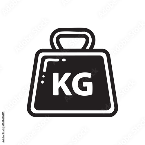 Simple kilogram weight icon in minimalist style design