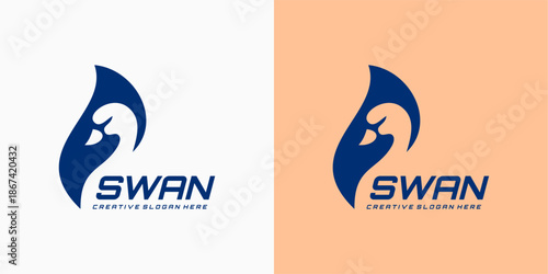 Elegant Minimalist Swan Logo for Business Branding
