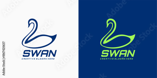 Elegant Minimalist Swan Logo for Business Branding
