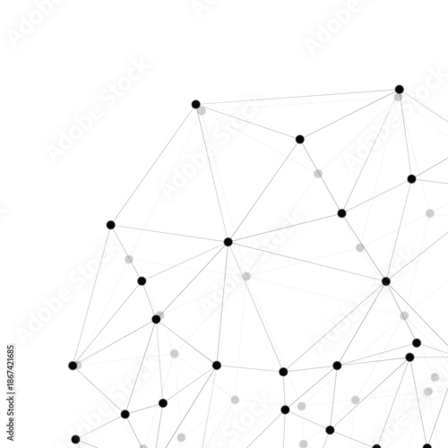 Abstract connection of black dots and lines representing a global network