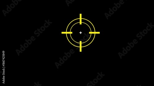 Animated of target icon with crosshair design symbolizes precision, accuracy, and focus in digital interfaces.
