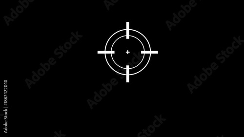 Animated of target icon with crosshair design symbolizes precision, accuracy, and focus in digital interfaces.