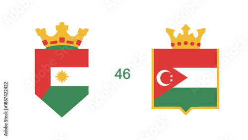 National Emblem of Jordan and Flag Symbol