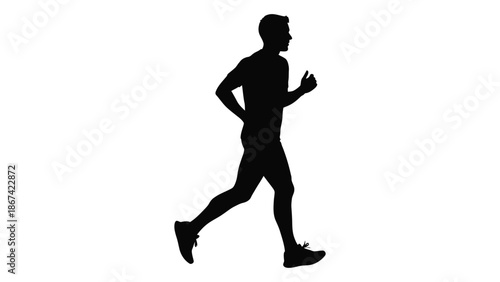 Silhouette of a man running captured in a dynamic and energetic pose