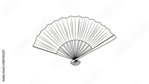 Detailed view of a handheld fan.