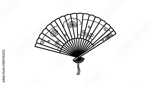 Traditional Chinese handheld folding fan.