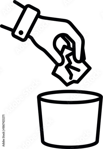 Hand pouring liquid into container