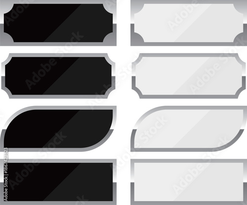 高級感のある長方形フレーム8種セット　シルバー