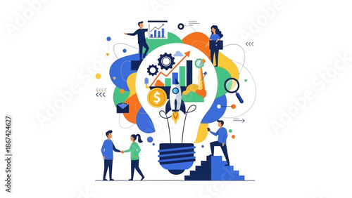 Startup Business Idea Lightbulb Innovation Concept