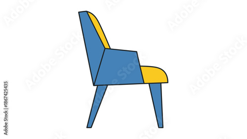Modern Blue and Yellow Armchair - Minimalist Design