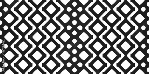 A repeating geometric pattern of black and white diamond shapes