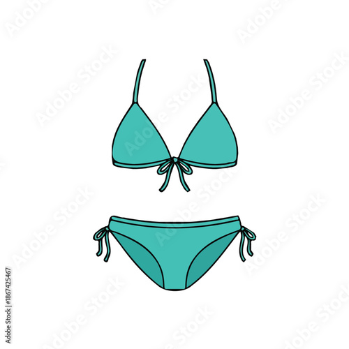 Green bikini vector design
