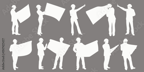 Silhouettes of people waving flags a display of movement and unity