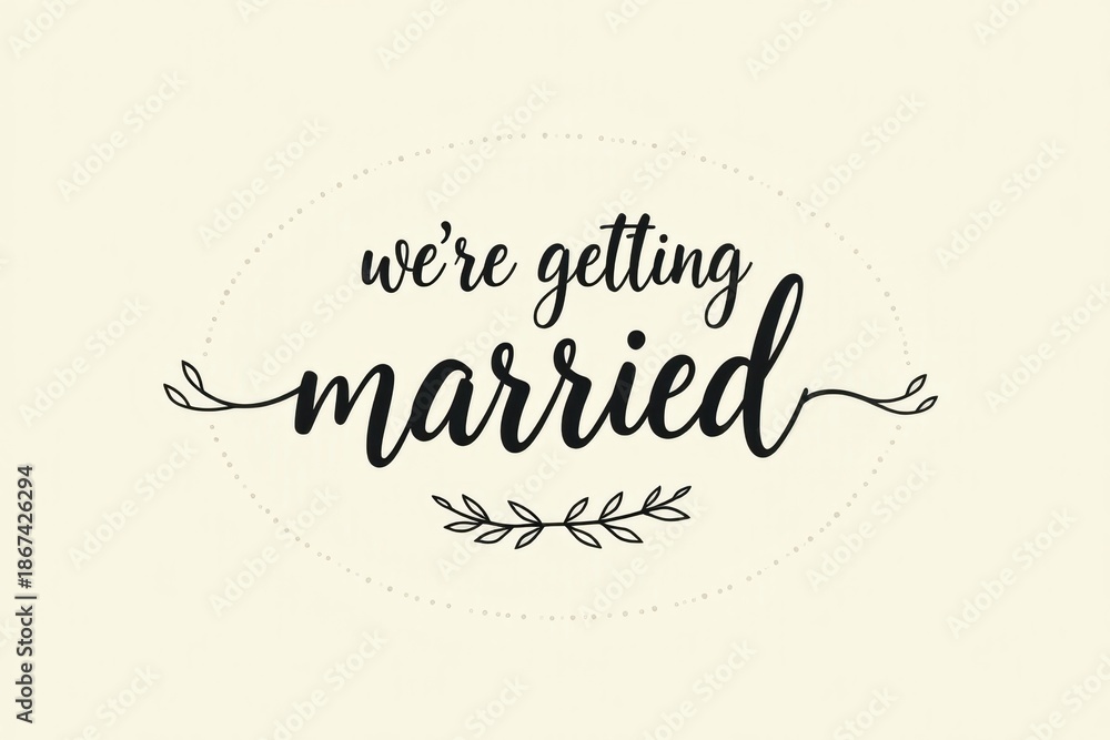 Obraz premium We are getting married - Wedding Invitation Lettering Illustration 