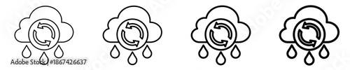 Rainwater Reuse Icon Set Different Style Collection
