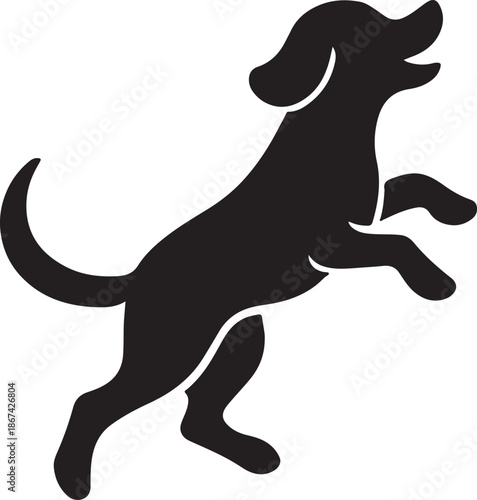 A playful black cat arches its back above a fence in a doodle style