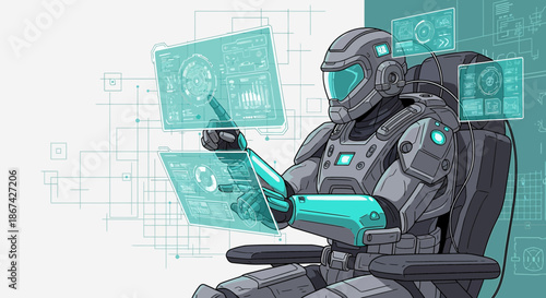 Futuristic Operator Interface: Robot Managing Complex Data Streams in Augmented Reality Environment