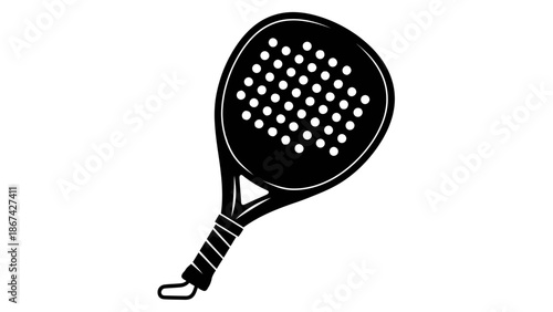 Padel Racket with Perforated Surface for Padel Tennis Sport on Isolated White Background