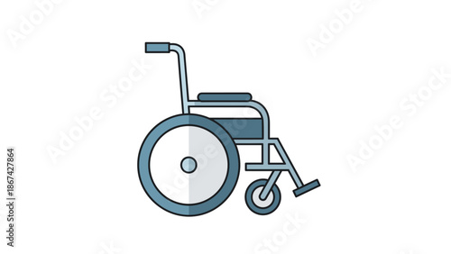 A person is sitting in a wheelchair on a plain white background