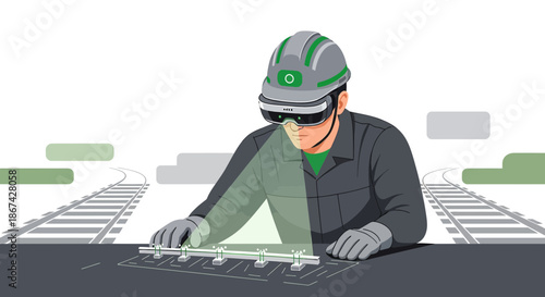 Augmented reality assisted railway maintenance worker ensuring seamless transportation