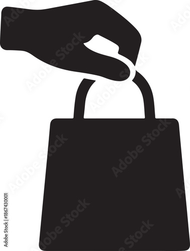Black Friday Shopper Silhouette Vector Flat Shopping Sale Illustration