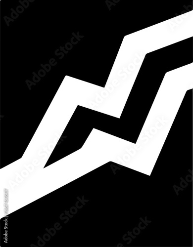 Minimalist Book Cover Layout with a Bold White Zigzag Shape on a Black Background