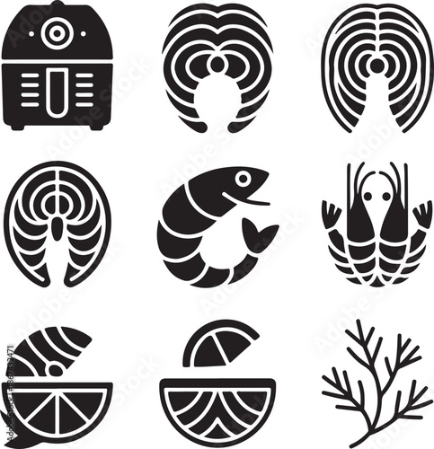 Salmon, shrimp, seafood, air fryer, fish, lemon, cooking, steak, prawn, lobster, meal, healthy, grill, dinner, delicious